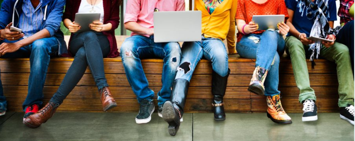 Gen Z workers realxing and working